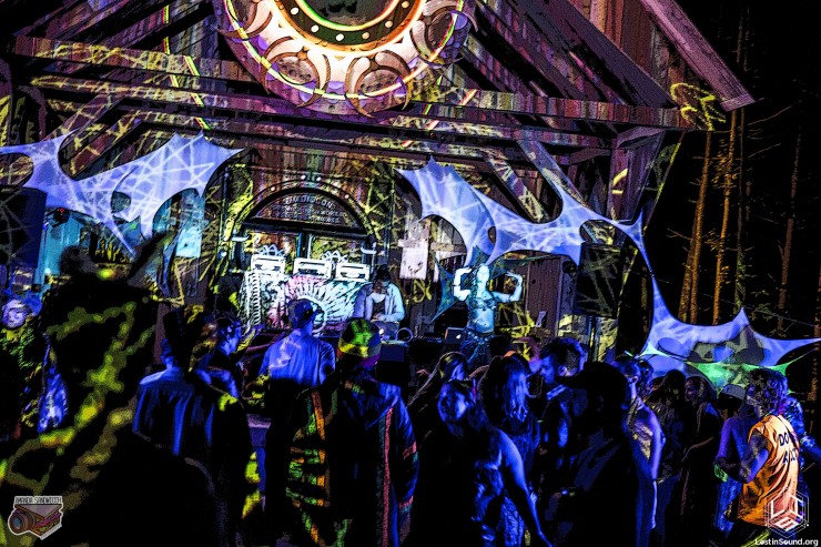 Cosmic Stage at Spectral Fest with laser projections by Thai Guy